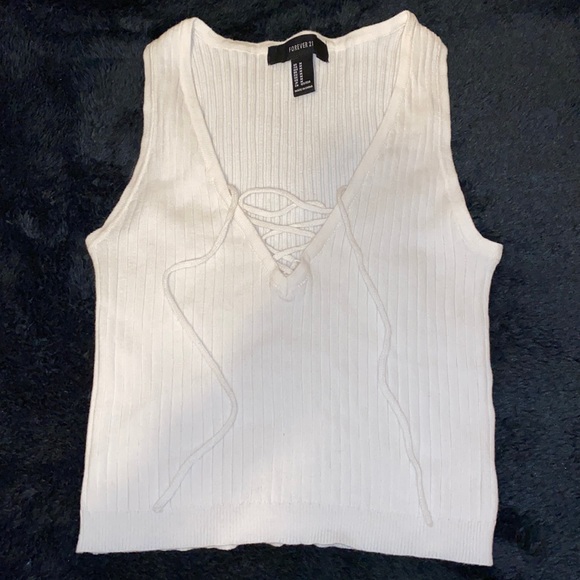 White ribbed tank top - Picture 1 of 4